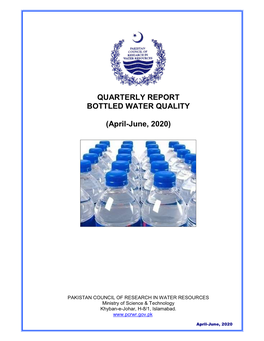 QUARTERLY REPORT BOTTLED WATER QUALITY (April-June, 2020)