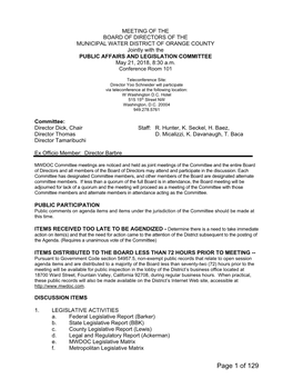 Page 1 of 129 PAL Committee Meeting May 21, 2018