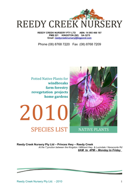 Species List