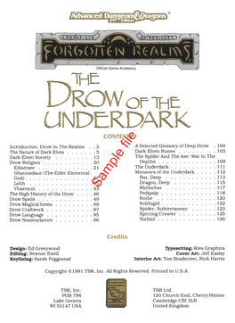 The Drow of the Underdark