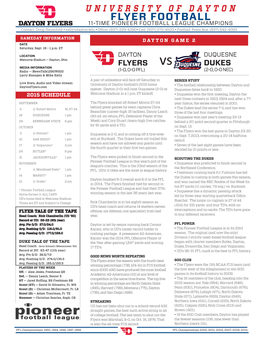 UD FB GAMENOTES VS Duquesne Wednesday.Indd