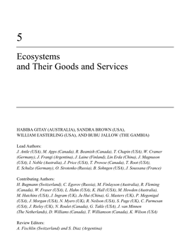 Ecosystems and Their Goods and Services