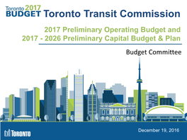 2017 Tax Supported Budget Launch