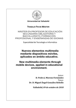 Nuevos Elementos Multimedia Mediante Dispositivos Móviles