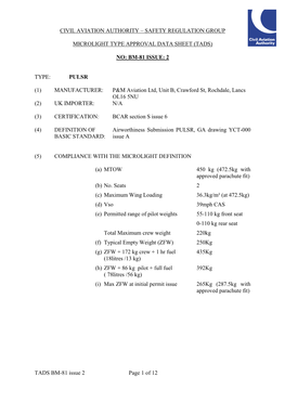 Civil Aviation Authority – Safety Regulation Group