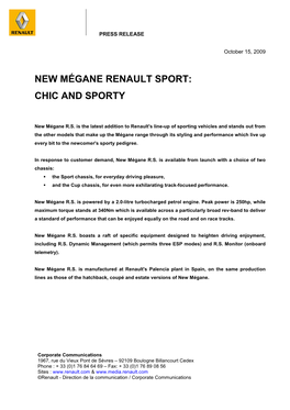 New Mégane Renault Sport: Chic and Sporty