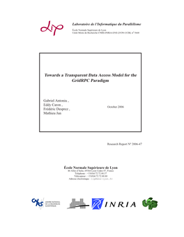 Towards a Transparent Data Access Model for the Gridrpc Paradigm