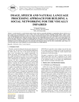 Image, Speech and Natural Language Processing Approach for Building a Social Networking for the Visually Impaired