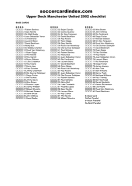 Upper Deck Manchester Utd 2002