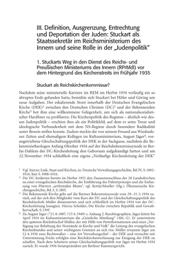 1. Stuckarts Weg in Den Dienst Des Reichs- Und Preußischen Ministeriums Des Innern (Rprmdi) Vor Dem Hintergrund Des Kirchenstreits Im Frühjahr 1935