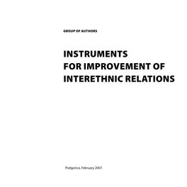 Instruments for Improvement of Interethnic Relations