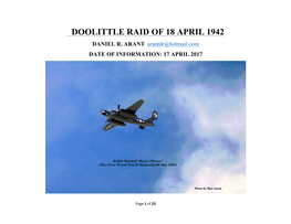 Doolittle Raid of 18 April 1942