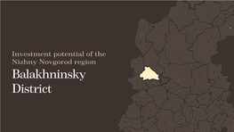 Investment Potential of the Nizhny Novgorod Region Balakhninsky District Overview