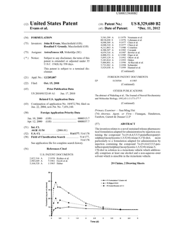 (12) United States Patent (10) Patent No.: US 8,329,680 B2 Evans Et Al