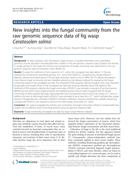 New Insights Into the Fungal Community from the Raw Genomic