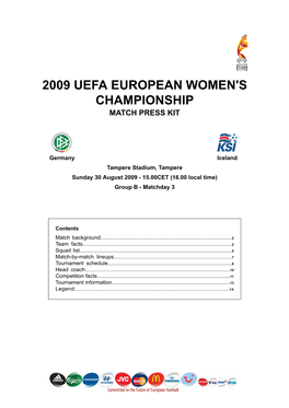 2009 Uefa European Women's Championship Match Press Kit