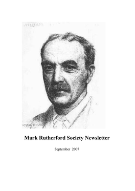Mark Rutherford Society Newsletter