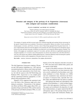 Structure and Ontogeny of the Pericarp of Six Eupatorieae (Asteraceae) with Ecological and Taxonomic Considerations