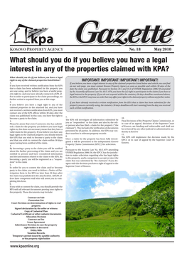 What Should You Do If You Believe You Have a Legal Interest in Any of the Properties Claimed with KPA?