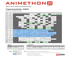 Programming Schedule - SUNDAY