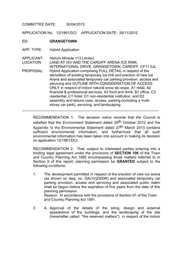 Committee Date: 30/04/2013