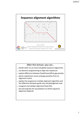 Sequence Alignment Algorithms