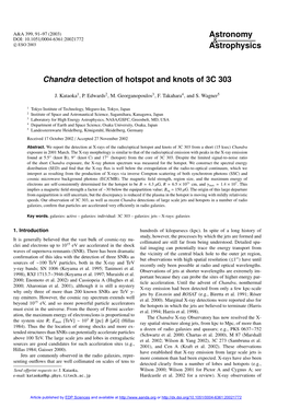 Chandra Detection of Hotspot and Knots of 3C 303