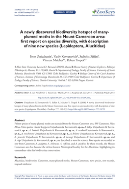 A Newly Discovered Biodiversity Hotspot of Many-Plumed Moth