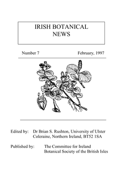 Committee for Ireland, 1996-1997 Botanical Society of the British Isles