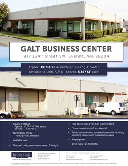 GALT BUSINESS CENTER 917 134Th Street SW, Everett, WA 98204