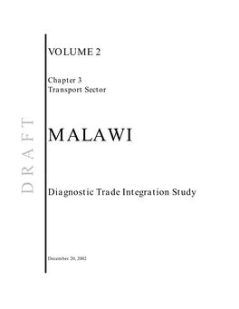 Volume 1: Main Report Malawi Road Condition Survey BKS 1999 MTEF Phase Two: Consolidation and Revitalisation