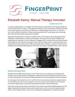 Elizabeth Kenny: Manual Therapy Innovator