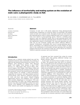 The Influence of Territoriality and Mating System