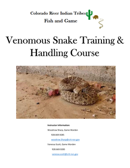 Venomous Snake Training & Handling Course