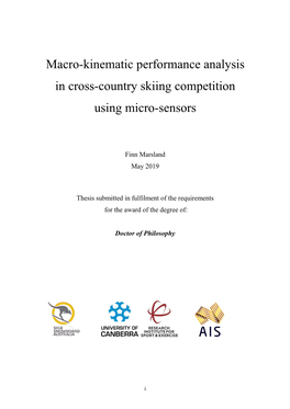 Macro-Kinematic Performance Analysis in Cross-Country Skiing Competition Using Micro-Sensors