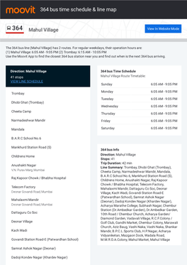 364 Bus Time Schedule & Line Route