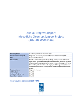 Annual Progress Report Mogadishu Clean-Up