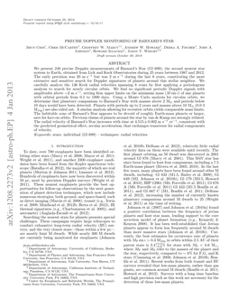 Precise Doppler Monitoring of Barnard's Star