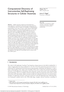 Computational Discovery of Instructionless Self-Replicating Structures