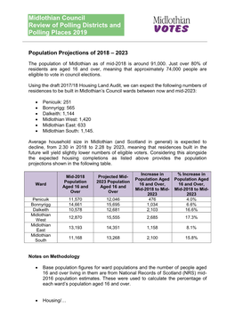 Midlothian Council Review of Polling Districts and Polling Places 2019