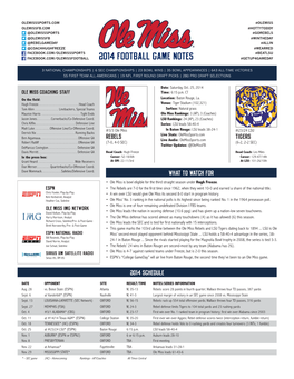 2014 Football Game Notes #Getup4gameday