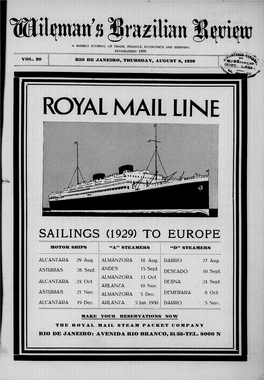 Sailings (1929) to Europe