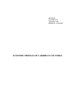 Economic Profiles of Caribbean Countries Table of Contents