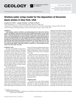 Shallow-Water Onlap Model for the Deposition of Devonian Black Shales in New York, USA Langhorne B