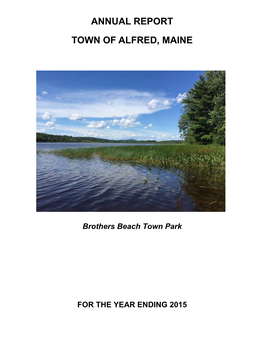 Annual Report Town of Alfred, Maine