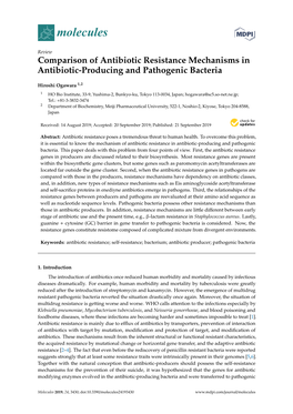 Comparison of Antibiotic Resistance Mechanisms in Antibiotic-Producing and Pathogenic Bacteria