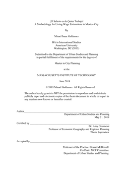 ¡El Salario Es De Quien Trabaja! a Methodology for Living Wage Estimations in Mexico City