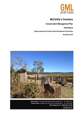 Conservation Management Plan Draft Report Report Prepared for Penrith Lakes Development Corporation November 2014