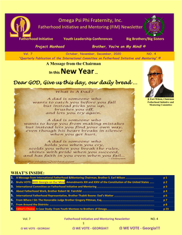 Omega Psi Phi Fraternity, Inc. Fatherhood Initiative and Mentoring (FIM) Newsletter