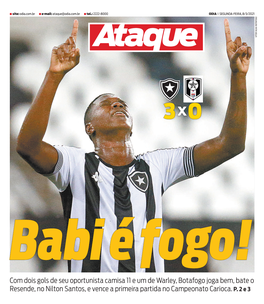 Com Dois Gols De Seu Oportunista Camisa 11 E Um De Warley, Botafogo Joga Bem, Bate O Resende, No Nilton Santos, E Vence a Primeira Partida No Campeonato Carioca